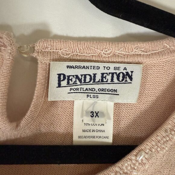 Pendleton Vest Jacket Set Women's 3X Pink Silk Cashmere Blend Round Neck Button - Picture 9 of 16